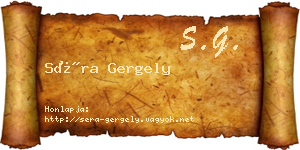 Séra Gergely névjegykártya